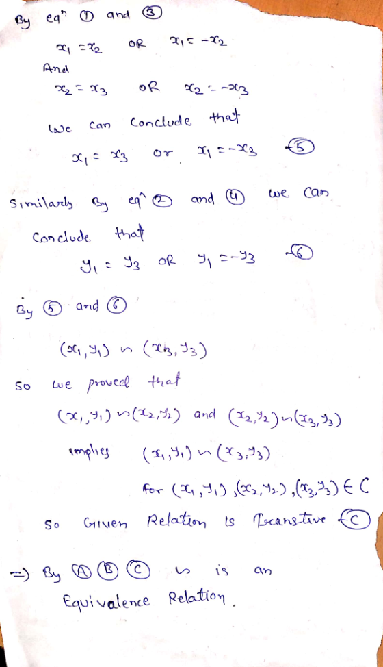 By eq O and ☺ 24 = 72 OR 3,5-tz And % = %3 OR %=-63 We can conclude that Oye Hyor. 83 5 Similarly By eq o and we can conclud