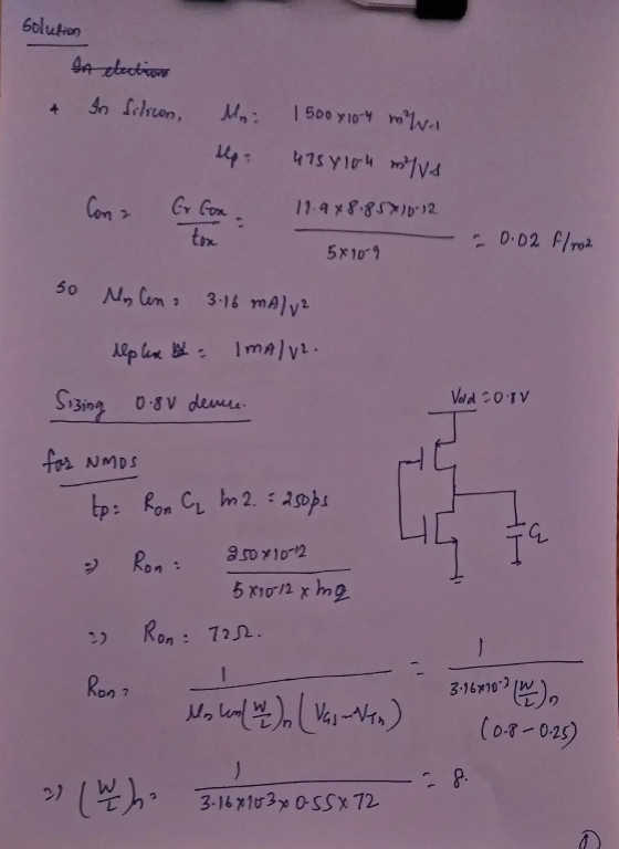 Solution In election In Silicon, & M: 1500 x 10-4 m/ 475 410 4 m/vs Con 2 Cr Con 11.9x8.85x10-12 . 0.02 f/m2 5810-9 50 Mylen: