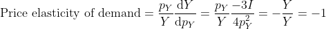 PY dY Y dpy PY -31 Y 4py Y Price elasticity of demand - Y