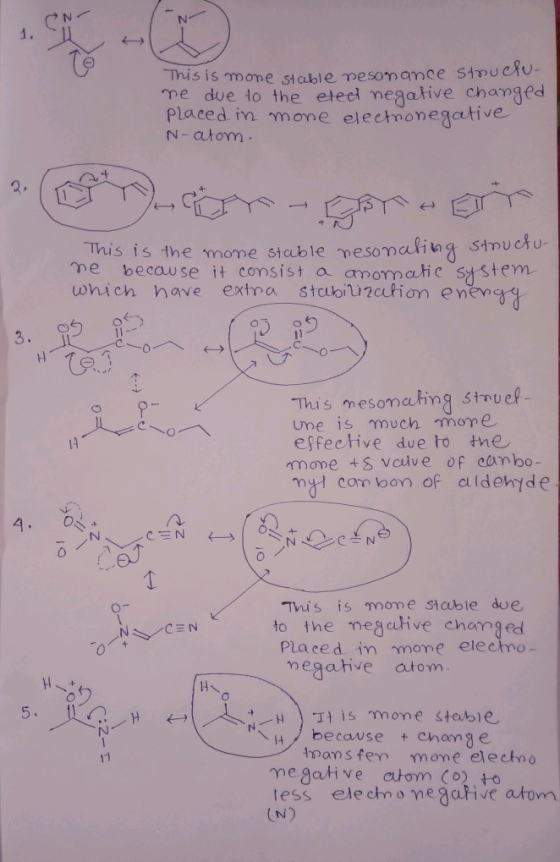 This is more stable resonance Sinu elu- me due to the elect negative changed placed in mone electronegative N-atom. LOTY - BY