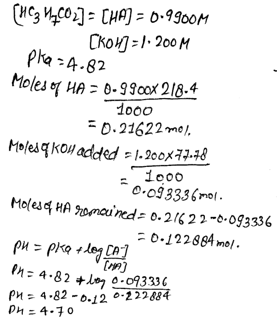 CKO1 200 M Pha 4.82 Moles of HA B-9900x 218.4 1o00 0.21622mo, Molesqkouadded 1.200x7.48 iooo 0.093336mol Moles HA mauned 0.2