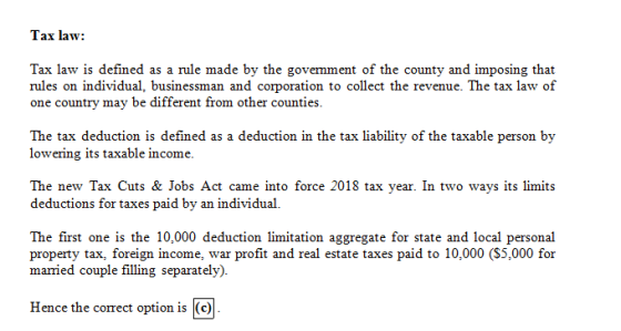 Tax law: Tax law is defined as a rule made by the government of the county and imposing that rules on individual, businessman