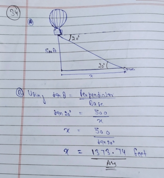 १५ A २० Sooft nos 2 0 Using tond perpendicular Jan 20 Soo 2 500 tonggo 1373.74 feet