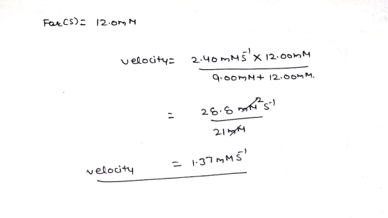 FoxCs): 12.0mm velocity= 2.40 mmsx 12.00mm 9.oomM+ 12.00mm. = 28.8 mist - 21gth = 1.37mM5 velocity