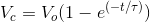 V_c=V_o(1-e^{(-t/\tau)})
