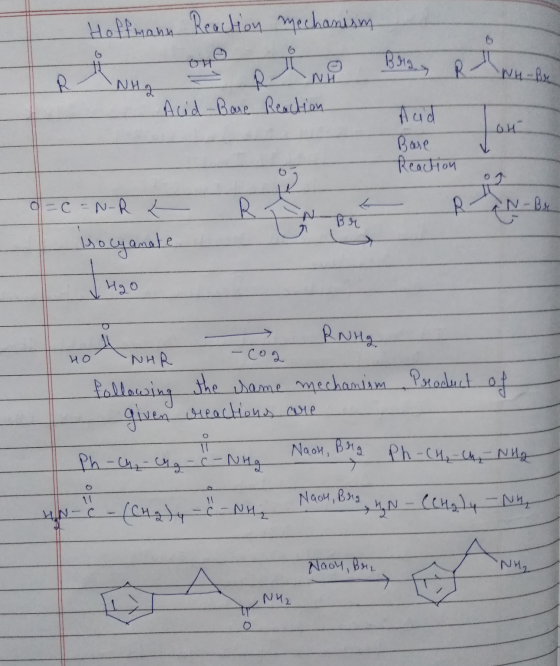 Hoffmann Reaction mechanism ін, ор B95, , R2 Acid Bare Reaction R WHg = WH - Bee Base Reaction o=c=N-R - & N-Bu Isocyanate