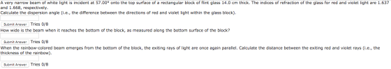 A very narrow beam of white light is incident at 5