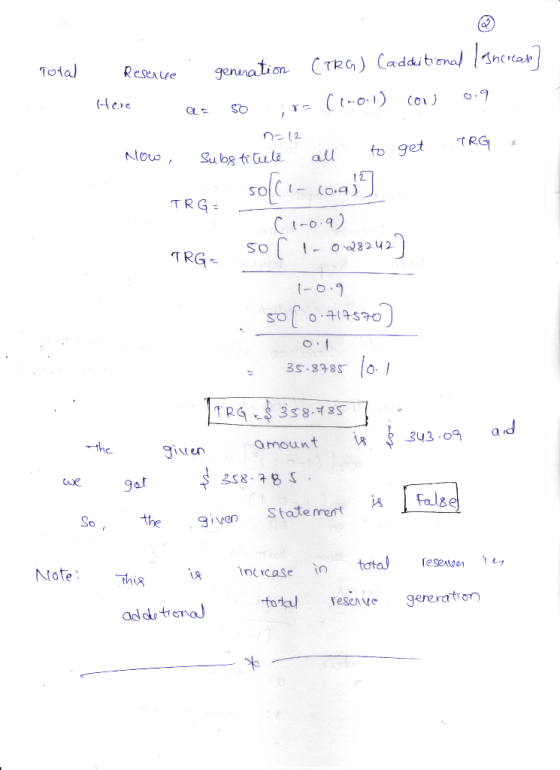 CTRG Cadditonal gennation Total Reserve (tere TRG to get Now all Subs ti tula 1- (o.a) TRG Ct-o.9) O2824 2 SO TRG o4145H0 3s.