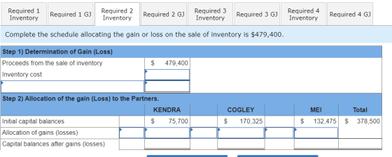 Required 1 Inventory Required 1 GJ Required 2 Inventory Required 2 G Required 3 Inventory Required 3 GJ Required 4 Inventory