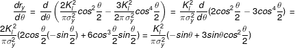 dry d (2K2 0 3K2 (2cos --3cos*-) 2K2 (2cos 2(-sino) + 6cos3@sin2)-K2(-sine, 3sinecos2@) -sine 3sinecos)