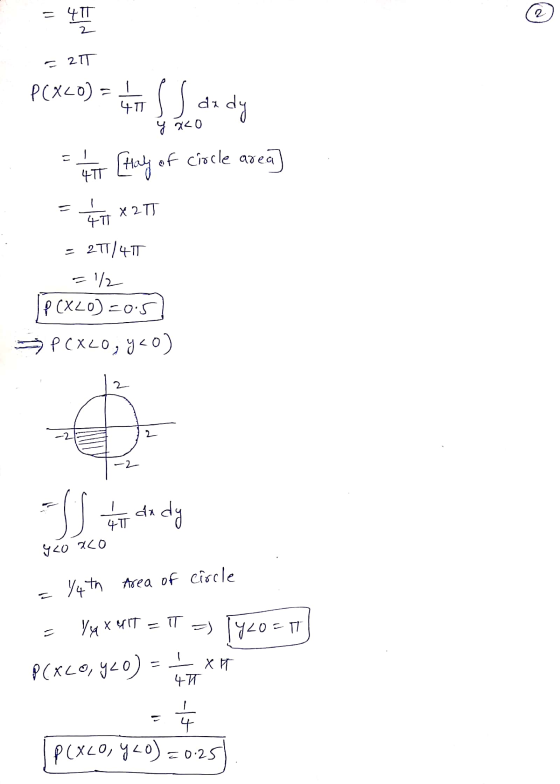 = 4 TT 2 2 - 2T PCXCO) = us Seconda . 477 [they of circle area X 2 TT 471 = 271/407 = 1/2 | P (X2O) =0.5 P(X2O, yco) 2 -2 SS