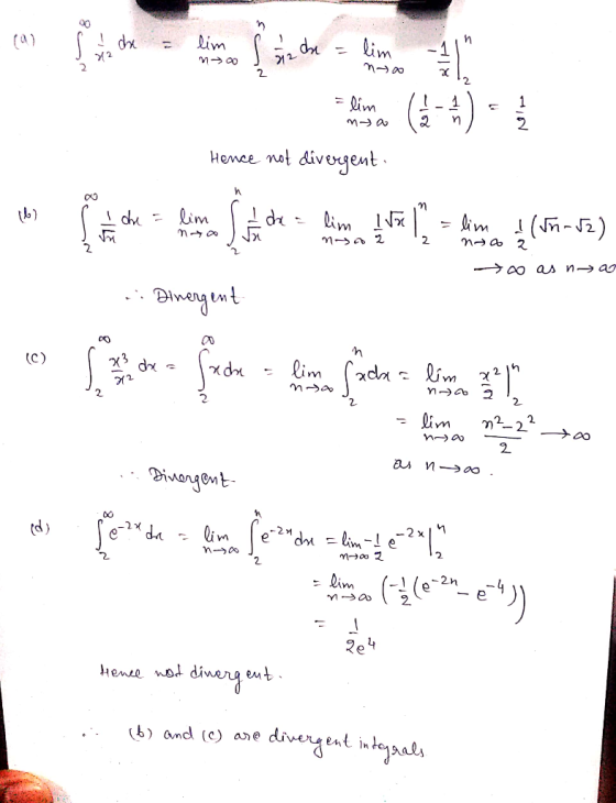 2 2. Hence not diveuent 2 2. 2. 2 - 2n lenin od di eni (b) amd ) ane divoent inloynal