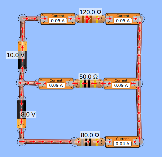 120.02 Current 0.05 A Current 0.05 A 10.0 v 50.02 Current 0.09 A Current 0.09 A 8.0 V 80.0 12 Current 0.04 A