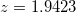 \small z=1.9423