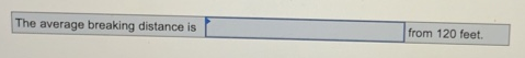 from 120 feet The average breaking distance is