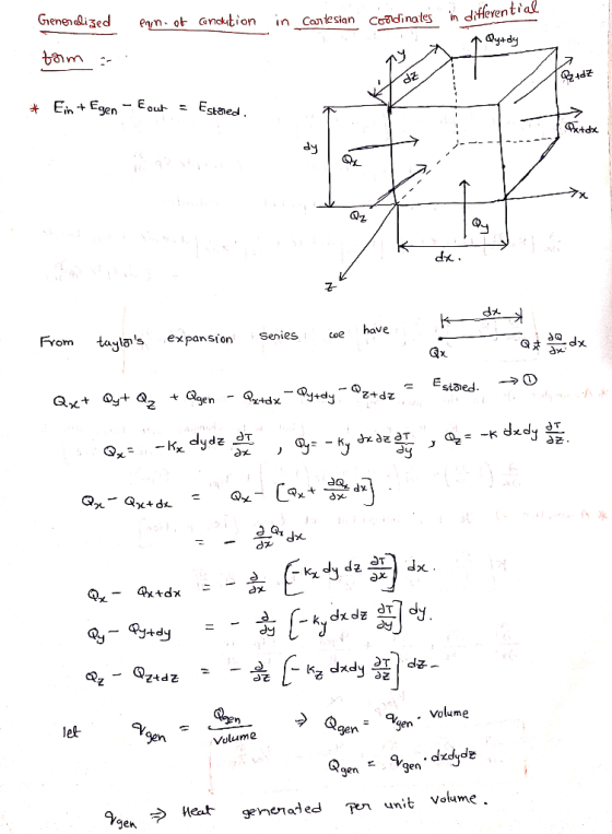 Grenenclized ennot conction in Cartesian Coodinates Cordinates in differential in diter Qytdy งศา - - * Ein + Egen - Eout = E