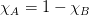 \chi_{A}=1-\chi_{B}