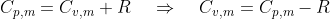 Cp.m = Cum + R → Cum = Cp.m - R