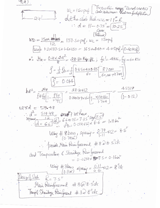 The questen saysDont useACI WL=SopsCede ininimunr fhecdrom.frdepe. dut he shub thh ness = | 1< R_ de 075-=025 24 Caver (iler