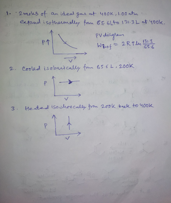 1-2moks ot an ideal gas at 40ok, 1.00 at extand i sothernally fram 6s 6Lto 131-3 L ty0ok. Pvdicahan PT Wtf2RTn 131-3 G56 2. C