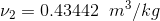 v2 = 0.43442 m/kg