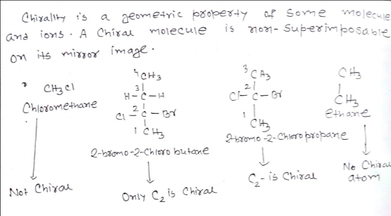 15 a Some Molecue CH3 2 Chioromethane 2. ethan 2-biomo-2-Chloro butane Ne Chia atom Not Chiyau 2. Omly C is Chiral