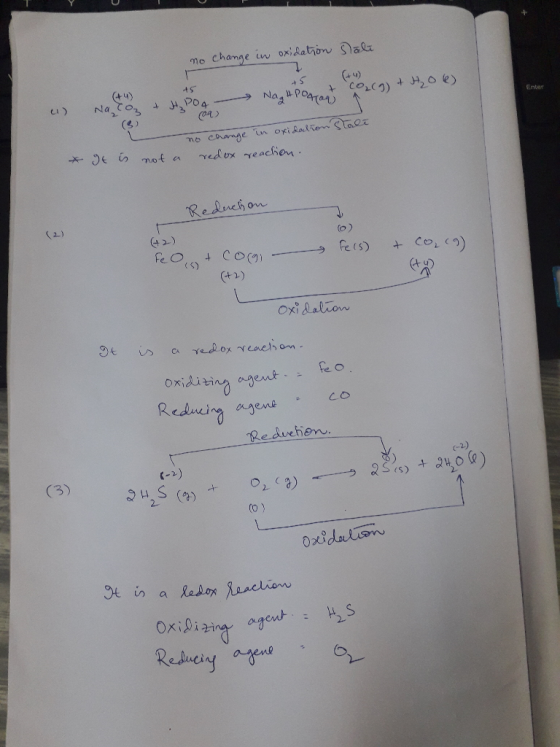 no change in oxidation Sale 45 Enter (44) - Napograst Coa(g) + H₂O 6) 1) Nato + HP no change in oxidation State * It is not a