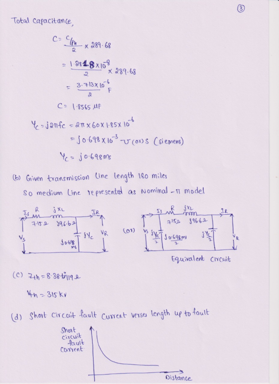 Total capacitance, c= clen x 289.68 = 1.28488108 x 289.68 = 3.713x106 C= 1.8565 MF Yc=ja1fc = 21x60x1.858 15 =jo.698 x 16² vo