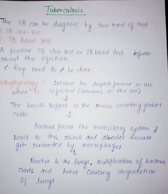 Tuber culosis The. TB can be diagnose by two kind ob test TB Skin Test ) ТВ B)ood Test A positive TB, skin test or TB blood t