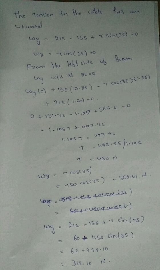 the tention in the ole has au 155 ( o.gs ) -т Cos c35>(1.3s) s) 6oyso sin(3s) 319. to