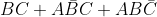BC + A\bar{B}C + AB\bar{C}