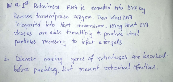 a 1st Retrairuses RNA is converted into DNA by Reverse transeriptase enzyme. Then Viral ont integrated into Host chromosome.
