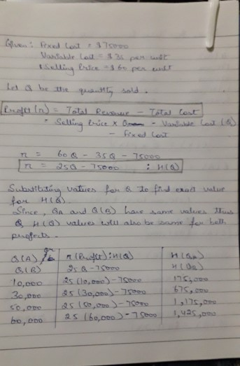Gluen: Pexed Lost 375000 Vassalle Coil 3 per اگه هم مدد علا تللى ld a be the quantity sold. Rroftt (n) = Total Renaue - - Sel
