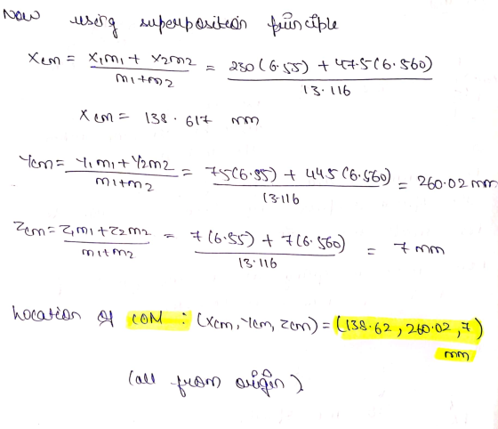 Now using superposition funciple Xem = Ximit x2m2 mitoa 230 (6:55) + 47.516.560) 13. 116 X cm = 138 617 mm Homa Yimi + 42m2 =