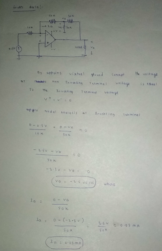 Given daTa! 50 K o.SV te vo itage age iseaual 0y apPlying ituandConept To tte In vuring ng Tminal vrtage to K Va chute sbene