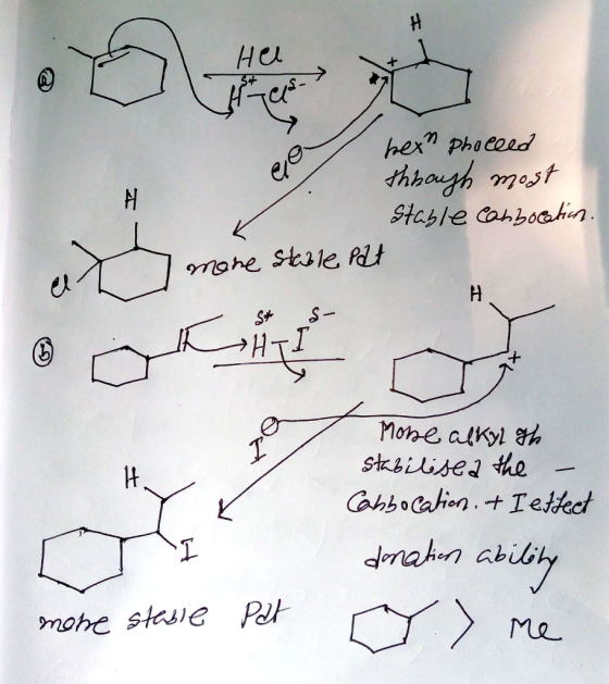 на hex phoceed thhagh mest Stasle tahboahiun mohe skile P H Mone alkyl h Skbilised the CahboCation+Ietfect criliy mohe staul