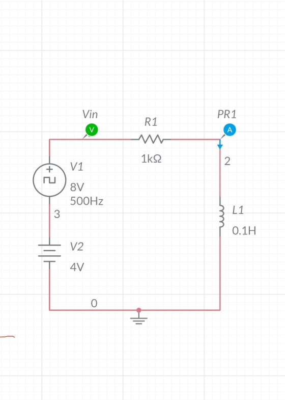 PR1 Vin V R1 А 1kΩ 2 + V1 8V 500Hz 3 L1 0.1H V2 4V 0 1