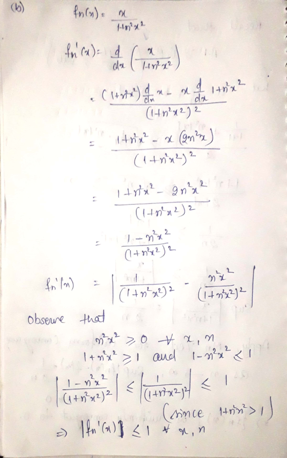 In Ca)= a (x (1+0²4272 A torx (90²) (1+x2) 2 tha_gna ² (H na 22 = Int2 (+242) 2 foi ma= to ne z (07 m2) observe that x² > 0