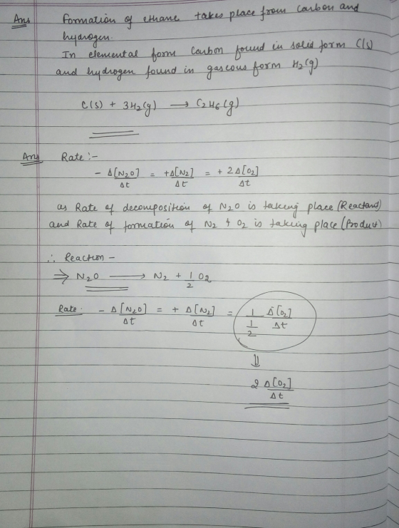 Carbon and And Formation of ethane takes place from hydrogen. In elemental form Carbon found in and hydrogen found in gas cou