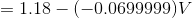 = 1.18 - (-0.0699999) V