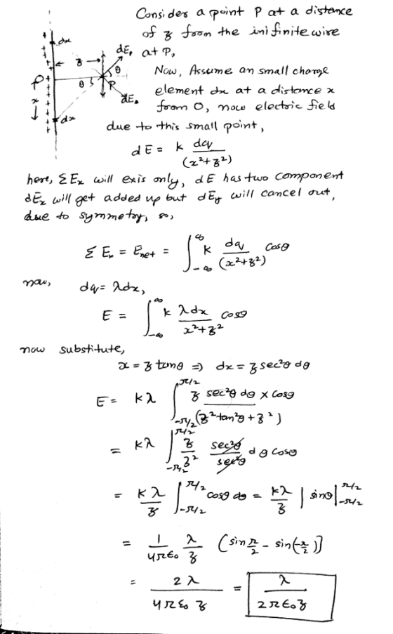 Consi des a point P at a distence de, at P, Now, Assume an small chome element d.. a+ a dirte ce χ due to this smatt point, h