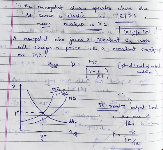 dd, 2 monopolist always operates where where the 131 curve is élastic i.ro Elba markup is > 1 TOTO Nile:Cy)!zlel A monopolis