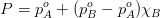 P = p^o_{A}+(p^o_B-p^o_{A})\chi_{B}
