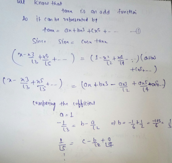 Knouo that is an odd tann functai o it can be rebresented bt tama =antbn3 tCx5 t- . Since Can tana -3 ta5 :atb) +a8t (1 n4 12