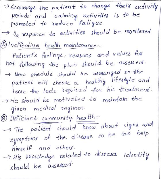 * Encourage the patient to change their activity i periods, and calming activities is to be - promoted to reduce fatigue. →