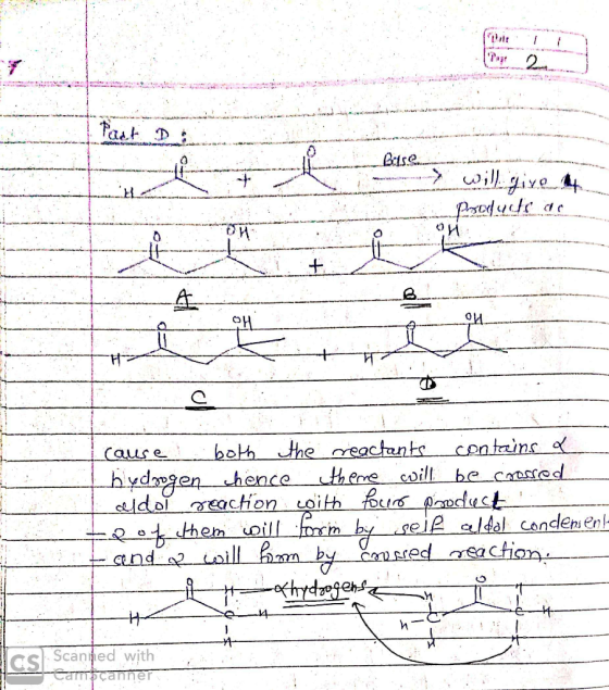 that Di SD 2 will give 4 Poseduce as 31 cause both the reactants conteeins o hydrogen chence there will be crossed aldol reac