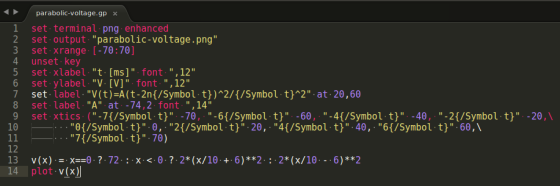 parabolic.voltage.gp × 1 set terminal png enhanced 2 set output parabolic-voltage.png 3 set xrange [-70:70 4 unset key 5 se