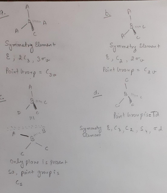 BA Bunu Anne Symmetry Element {, 23, 300 Point Group = Cao Symmetry Element & C2, 200 Point Group = can Bric Point Groupista