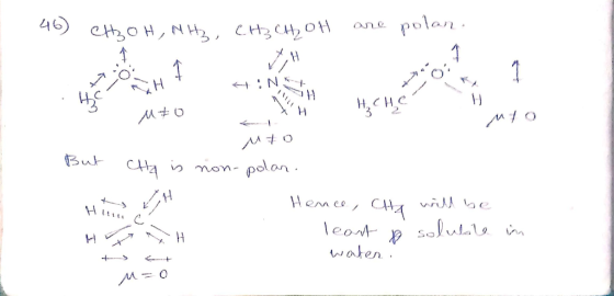 4) ањон, Hн,, С.Ну син, оң ол с ро\ол. . 4-о: 1 ДА + 0 Ал 1 о But Ни с. Chg is non-polar. Hence, Cty will be Н least o solubl