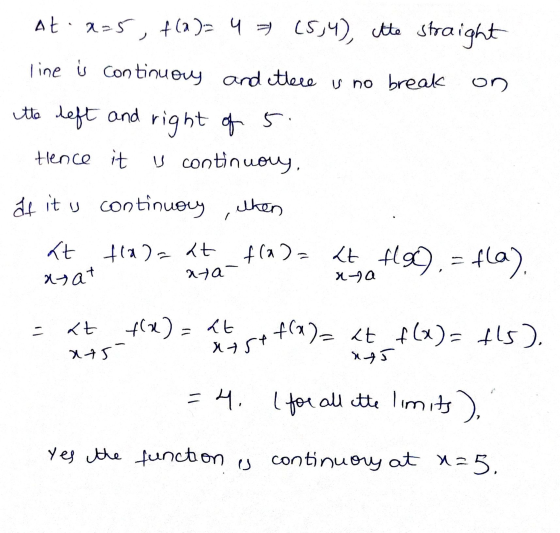 At 2-5, p.) 4 = (534), the straight line is continuous and there is no break on the left and right of 5. tlence it is continu